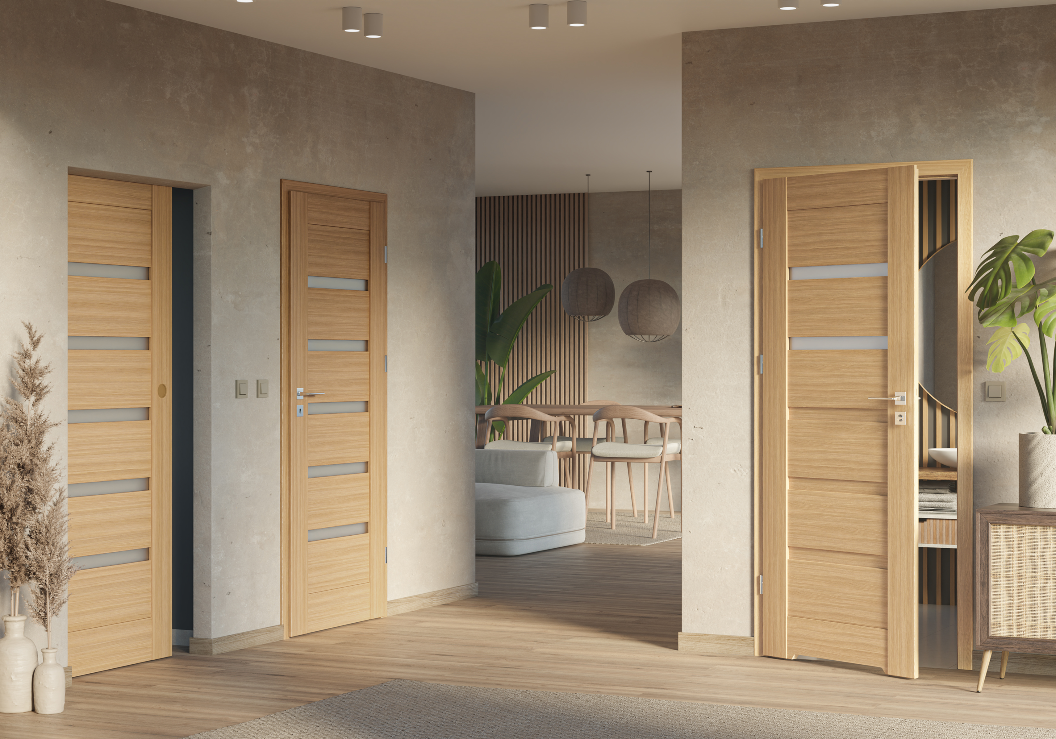 Drzwi wewnętrzne pokojowe Etna Dąb piaskowy 70 Prawe Artens - 2