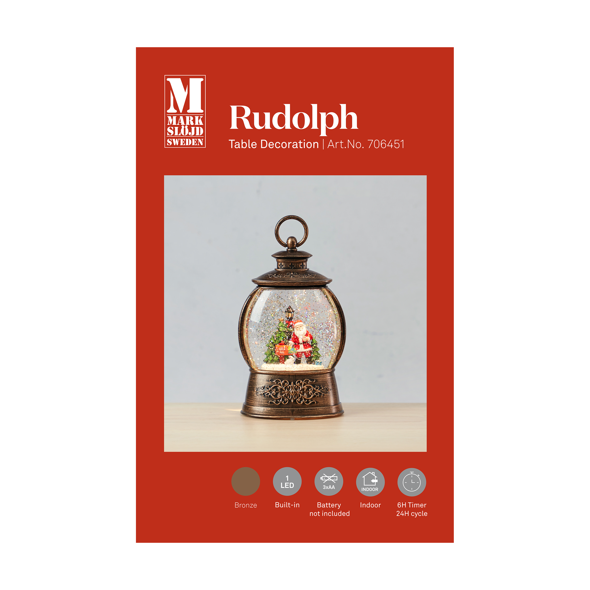 Latarenka ze św. Mikołajem i choinką LED Markslojd - 2