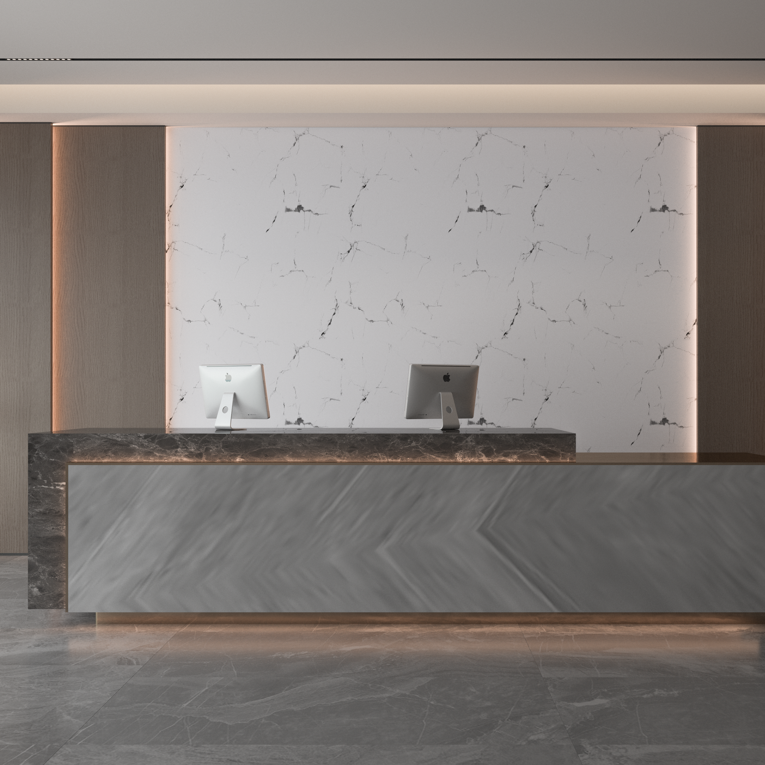 Panele ścienne winylowe 70x40 cm marmur White&Black - 2