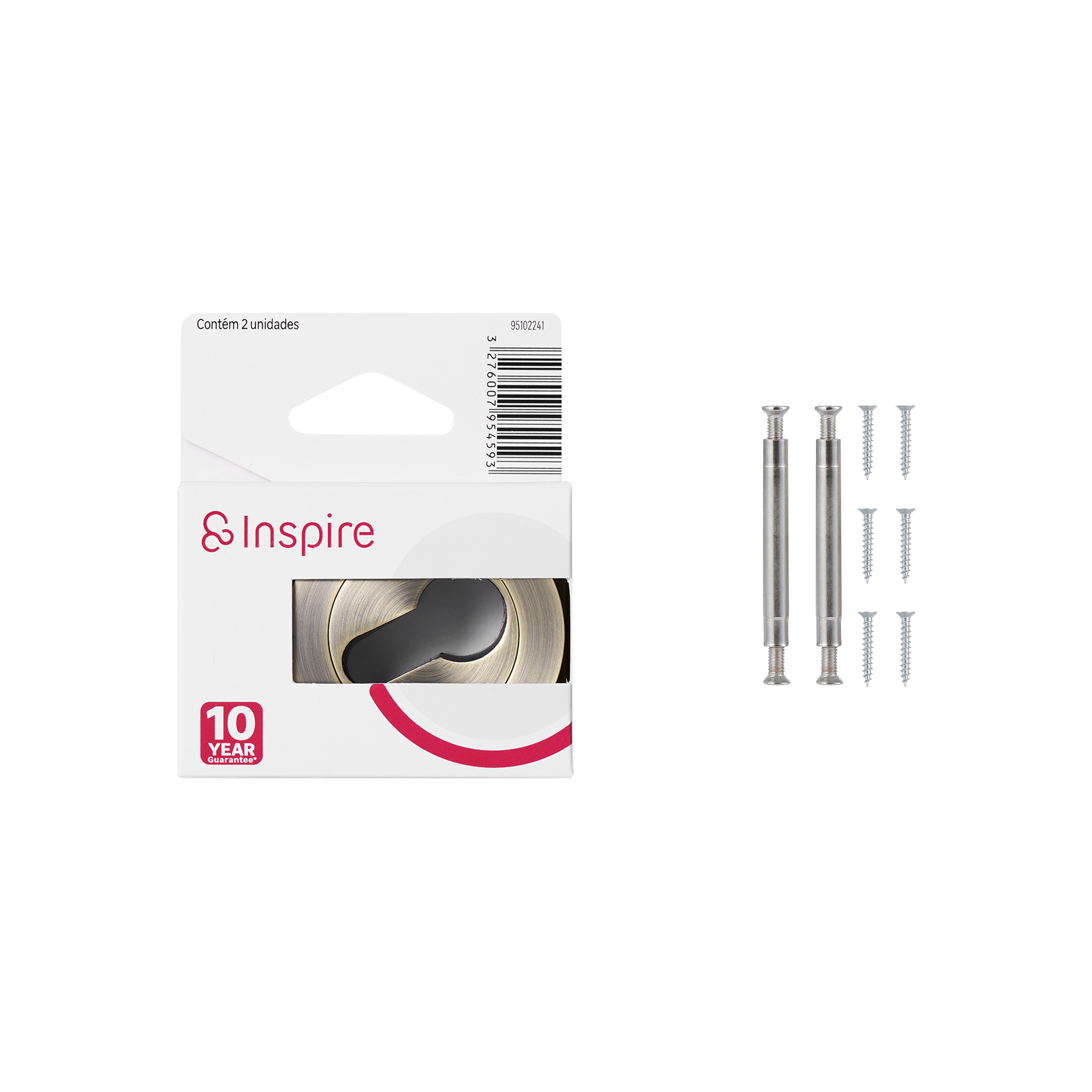 2 rosaces de fonction INSPIRE, laiton brossé trou de cylindre F3 - 4