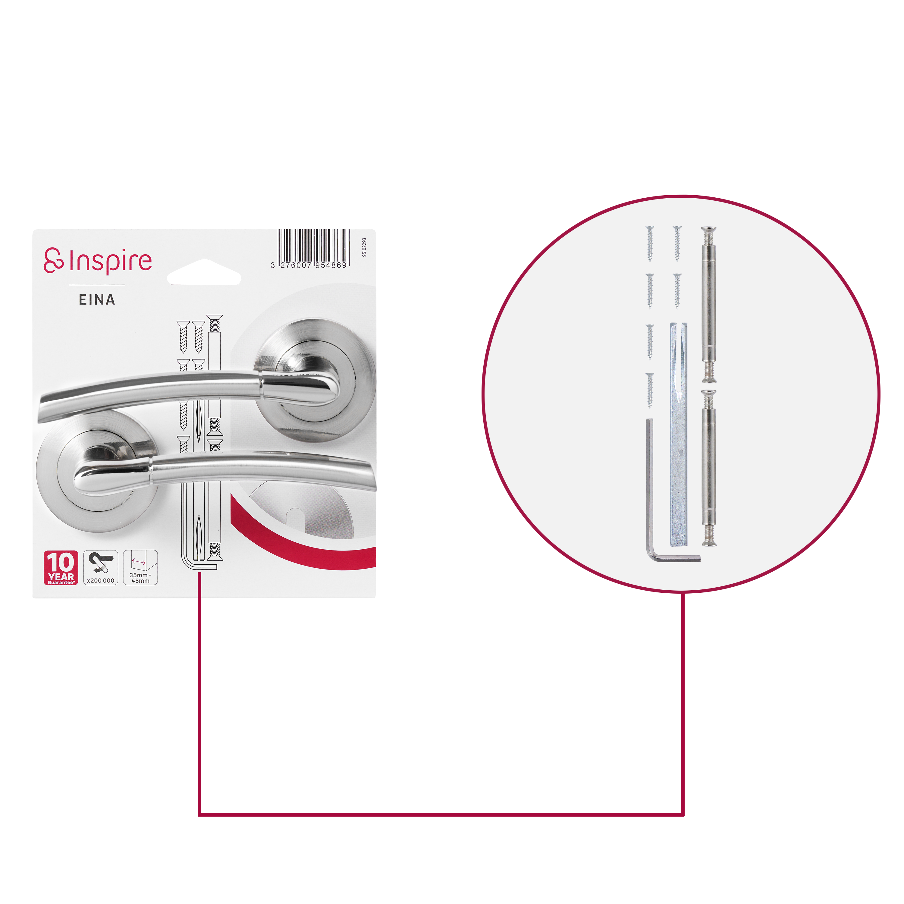 2 poignées sur rosace INSPIRE Eina nickel brossé A2 - 5