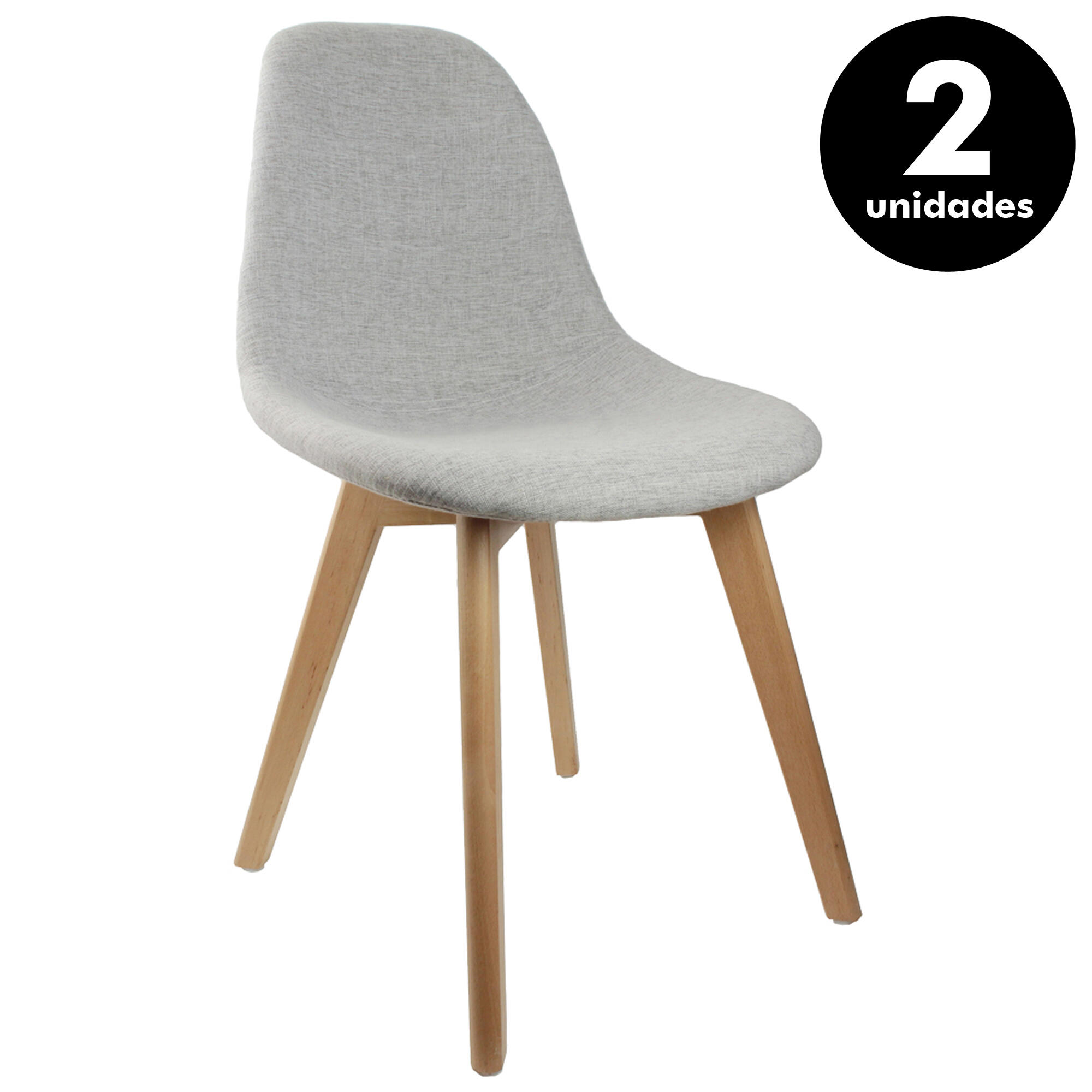Pack 2 sillas comedor madera helsinki gris 47x53x87,2 cm