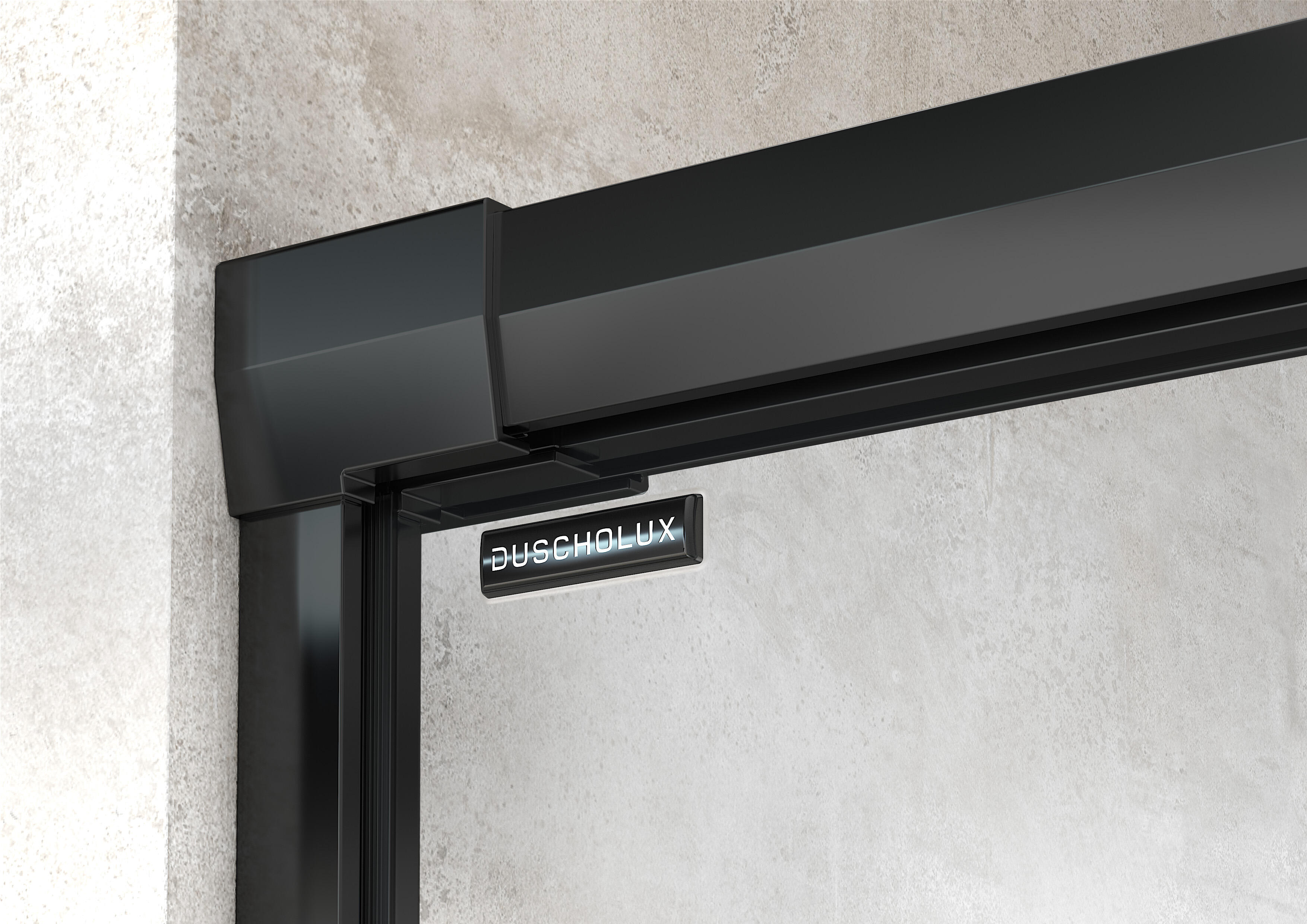 Mampara de ducha corredera 1 hoja fija + 1 puerta corredera Prisma. Perfil aluminio negro. Ancho adaptable (115-120)x200 cm Cristal templado de seguridad transparente 6mm. Cierre magnético. Sin guía inferior Duscholux - 2