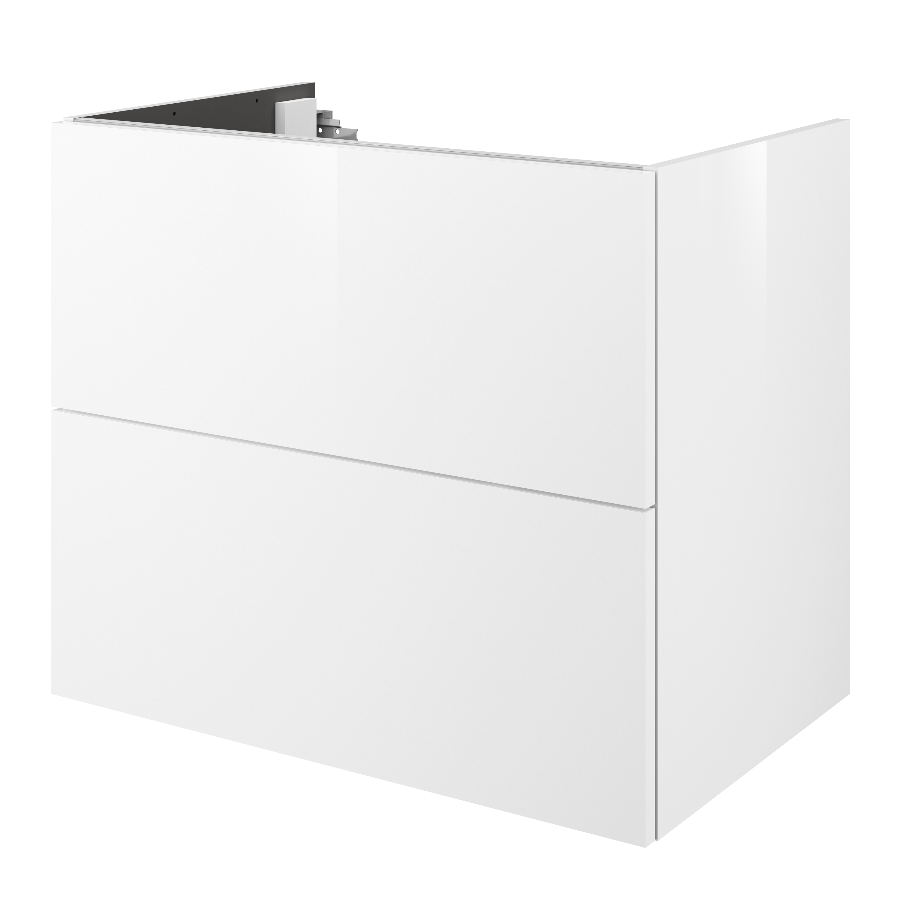 Meuble sous-vasque simple vasque 2t l.75 x H.64 x P.48 cm blanc Neo line - 3