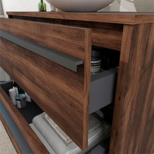 MUEBLE DE BAÑO EMOTION 60CM ROBLE OSCURO - 7