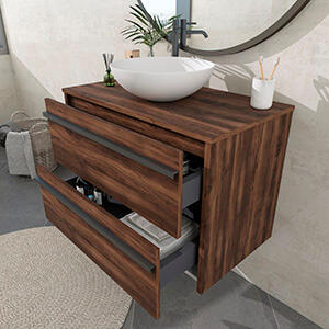 MUEBLE DE BAÑO EMOTION 60CM ROBLE OSCURO - 6