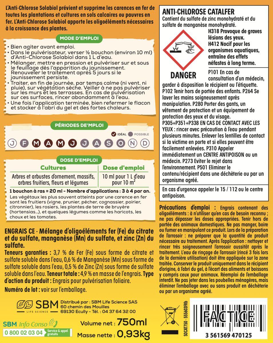 Anti-Chlorose CATALFER SOLABIOL 750 ml - 2