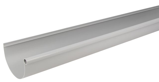 Gouttière demi-ronde pvc GIRPI dév.25 cm grise L.2 m