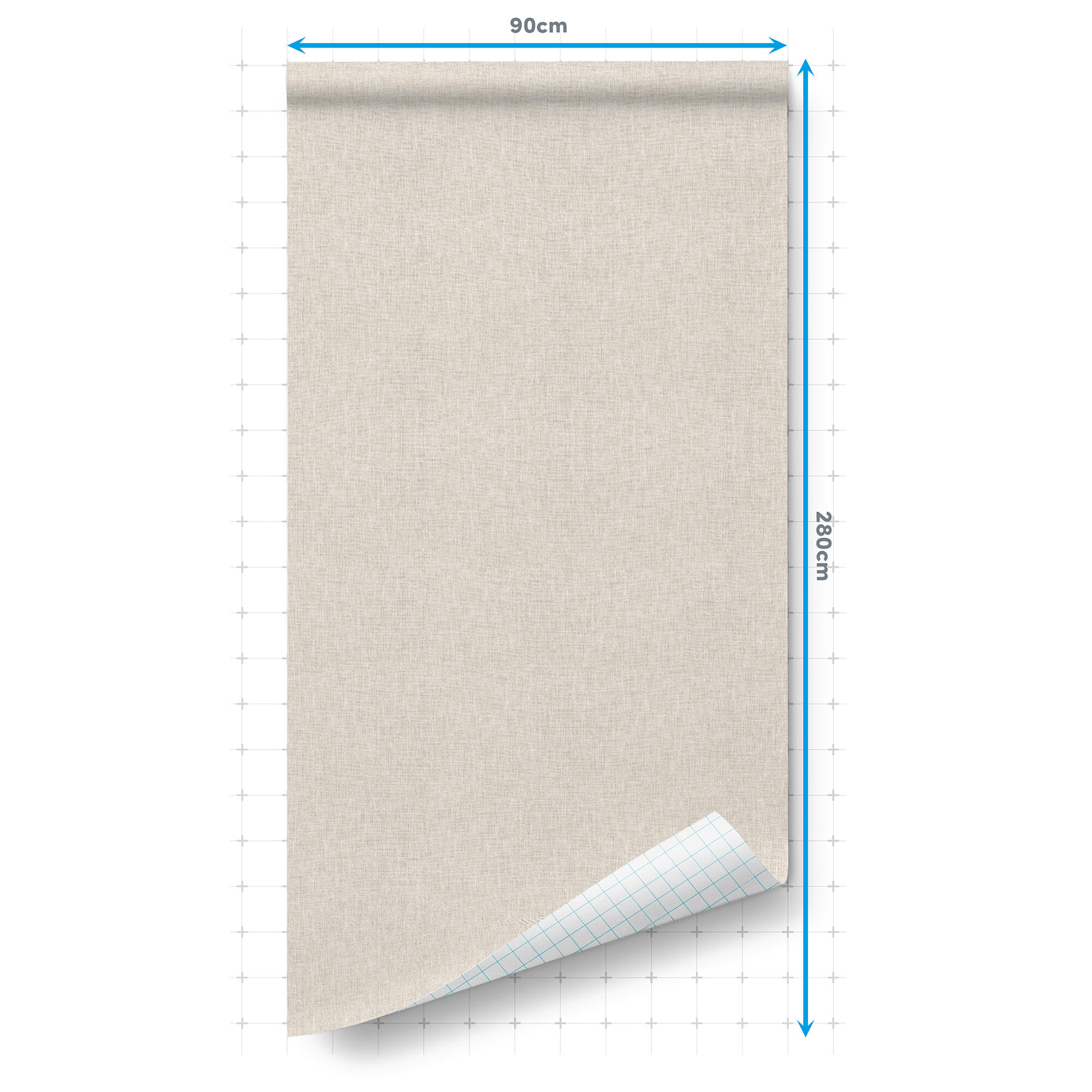 Adhesivo decorativo en rollo PVC Imitación material Arpillera Lienzo color beige mate. De 0.90 x 2.80 m. Recomendado: para decorar una pared o un objeto. LHD - 12