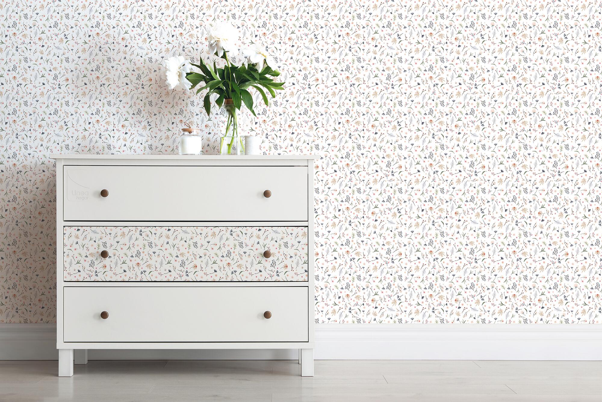 Adhesivo decorativo en rollo PVC Imitación material Arpillera Lienzo color beige mate. De 0.90 x 2.80 m. Recomendado: para decorar una pared o un objeto. LHD - 3