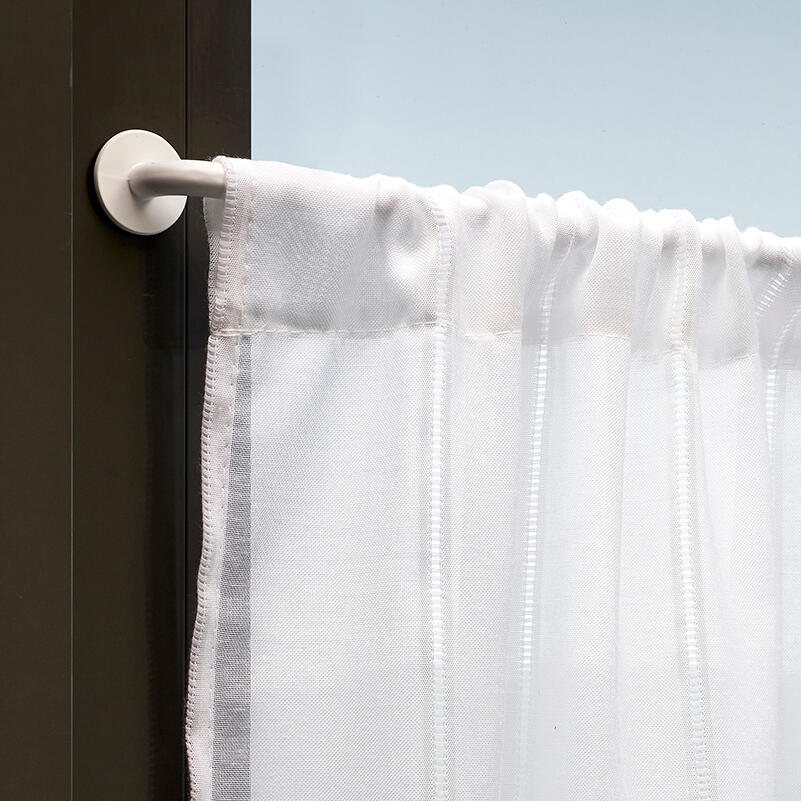 Kit 1 portavisillos hierro blanco satinado sin perforación a ventana, puerta INDUSTRIAL INSPIRE diámetro 10 mm extensible 40-70 cm - 6