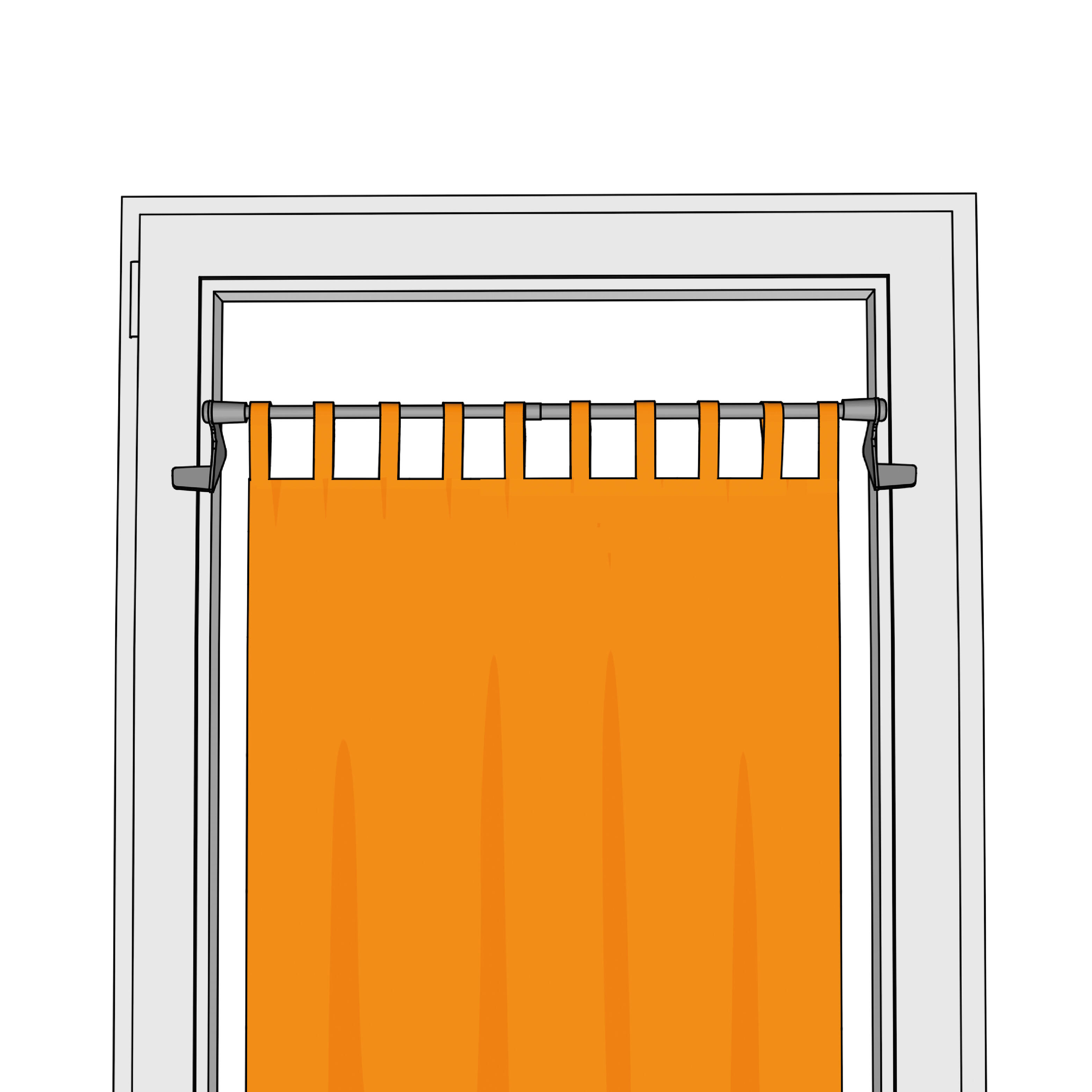 Kit 1 portavisillos hierro negro satinado a ventana, puerta A presión TAPÓN diámetro 9 mm extensible 30-50 cm - 4