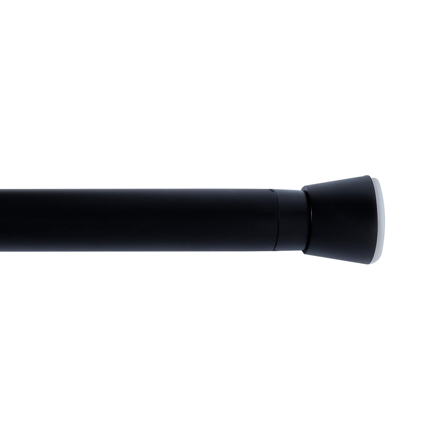 Kit 1 barra para cortina aluminio negro mate a entre 2 paredes a presión diámetro 28 mm extensible 50-80 cm