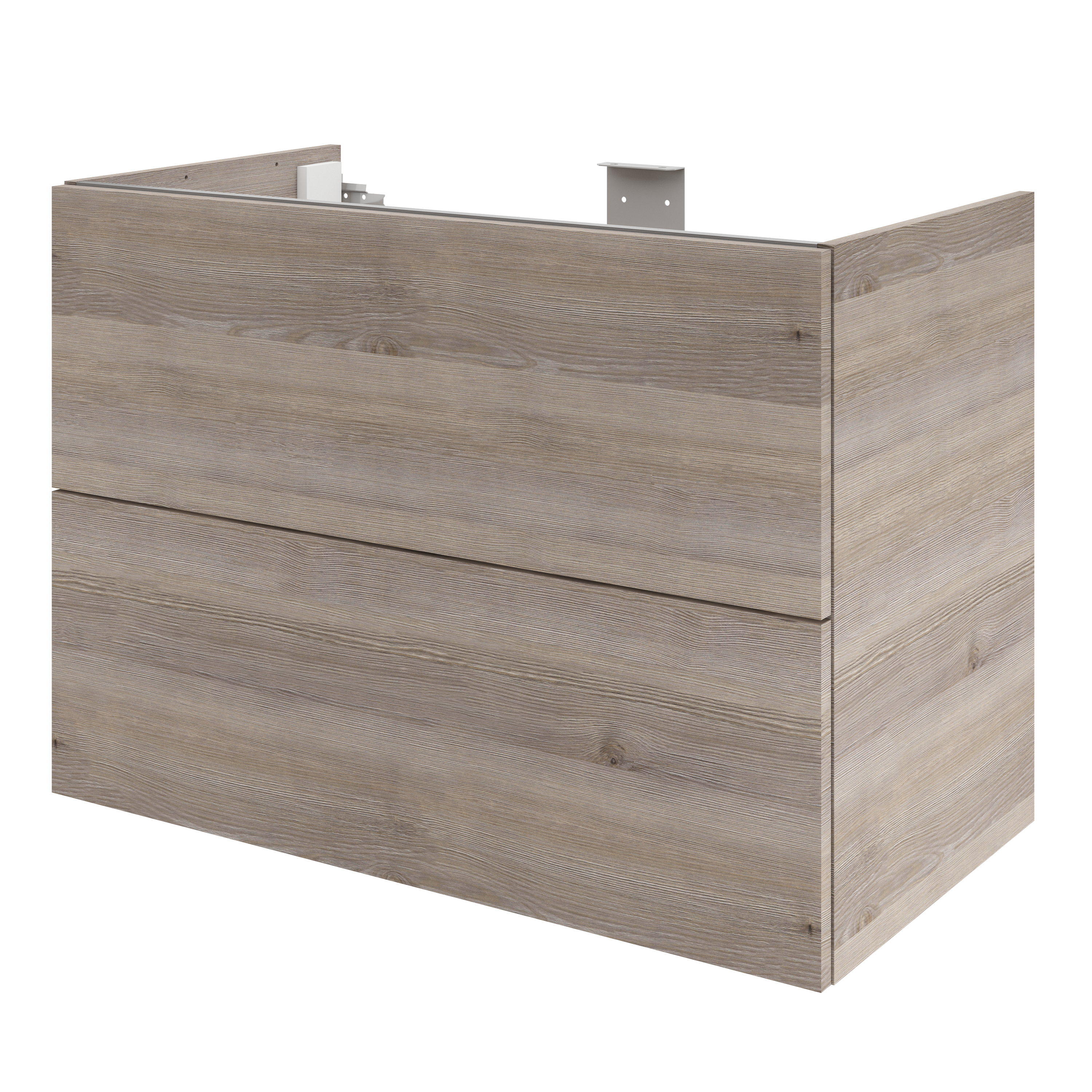 Mobile da bagno sospeso sotto lavabo L 90 x H 64 x P 48 cm rovere lucido, 2 cassetti SENSEA Neo - 3