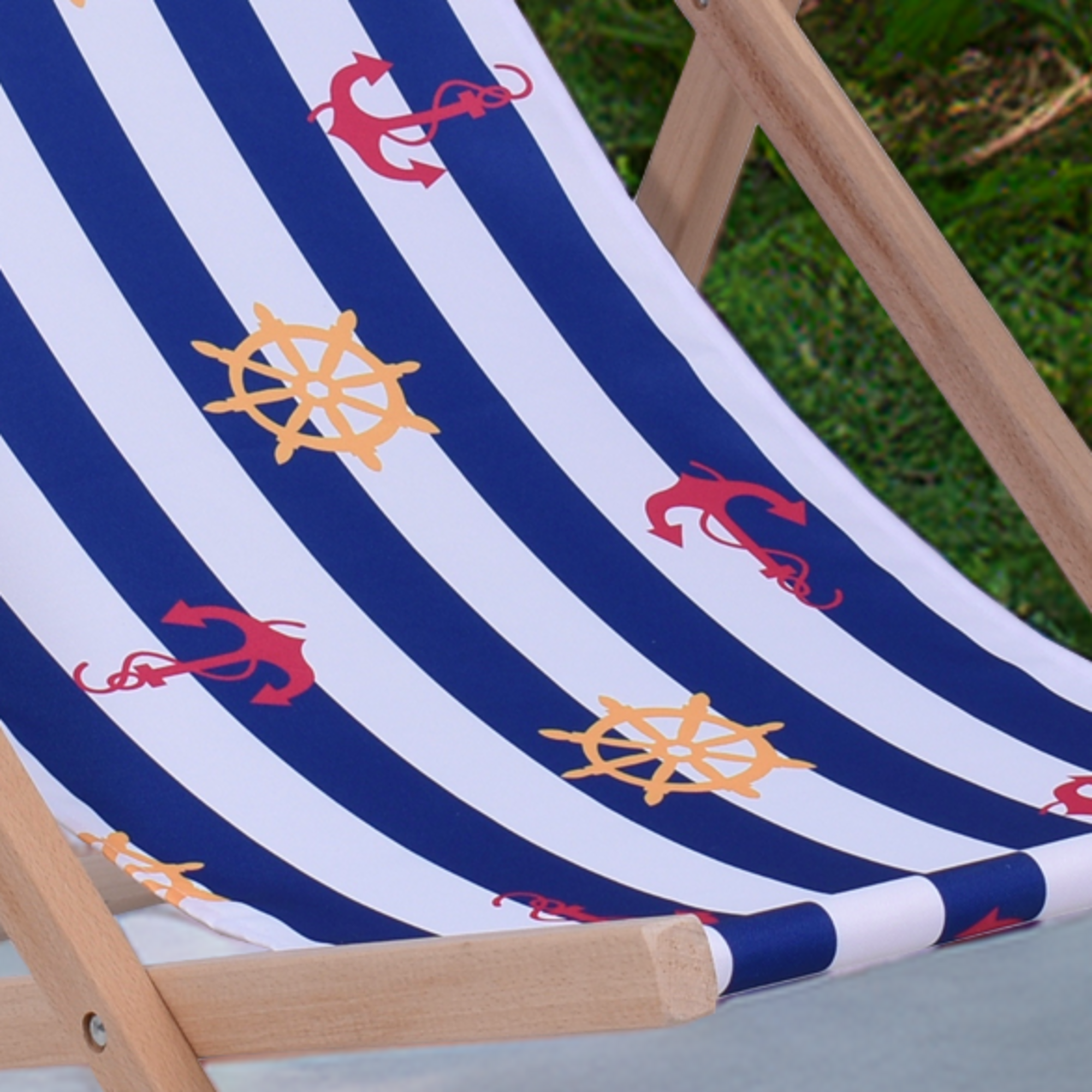 Tkanina leżaka plażowego Pasy Kotwice.