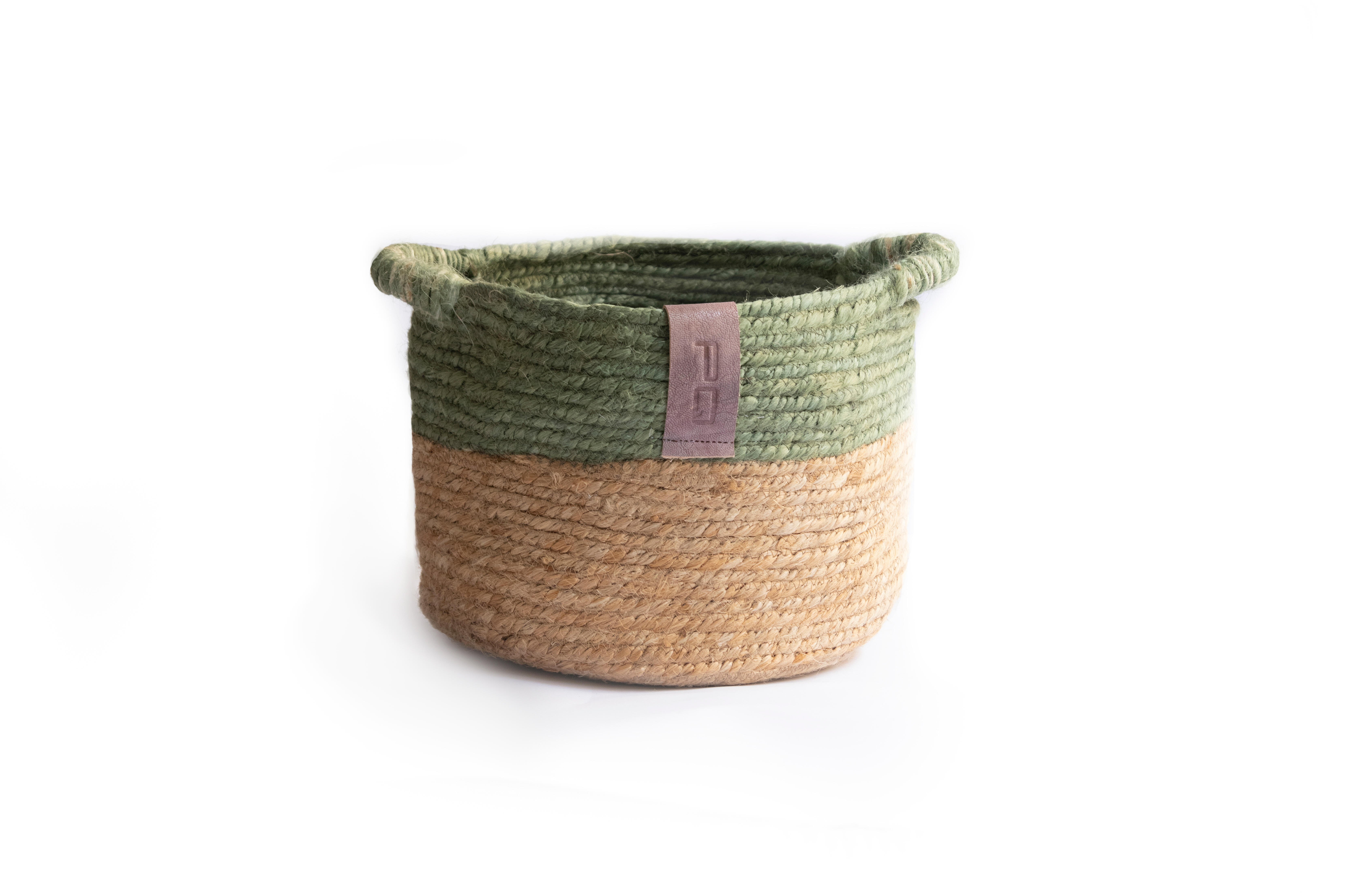 Cesta plegable de fibra natural de 18x23x18 cm plegable