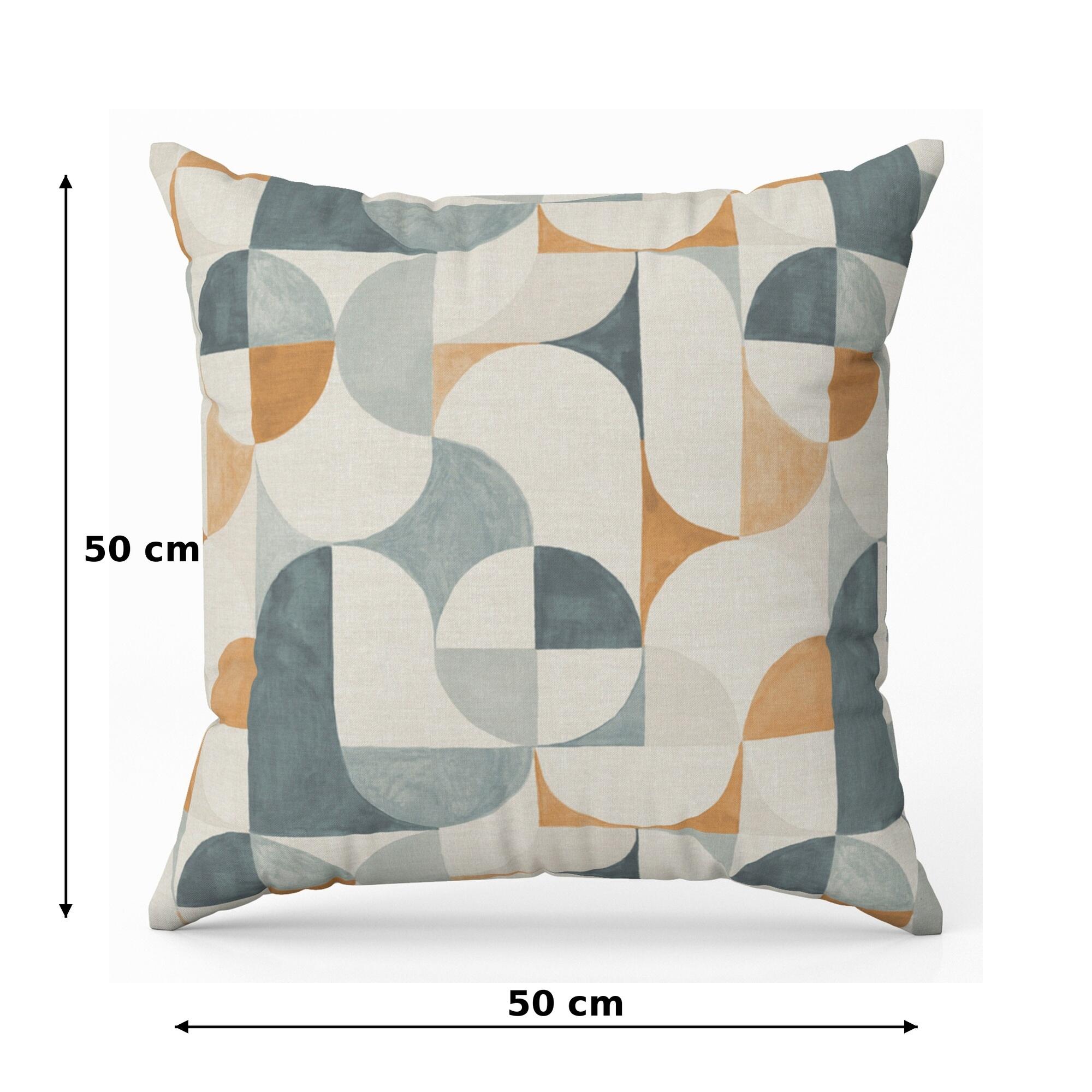 Almofada Esencia 02 50x50cm azul e laranja - 5