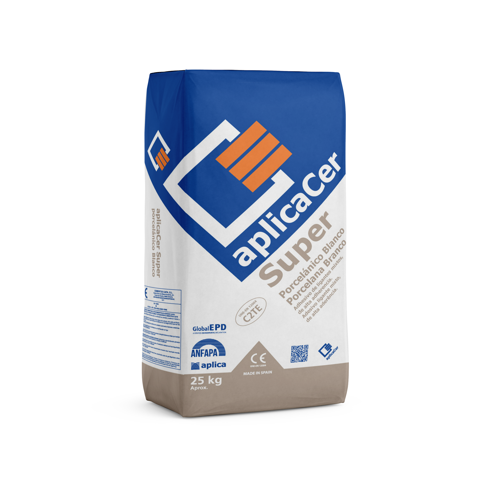 CEMENTO COLA APLICACER SUPER PORCELÁNICO C2TE 25KG BLANCO - 2