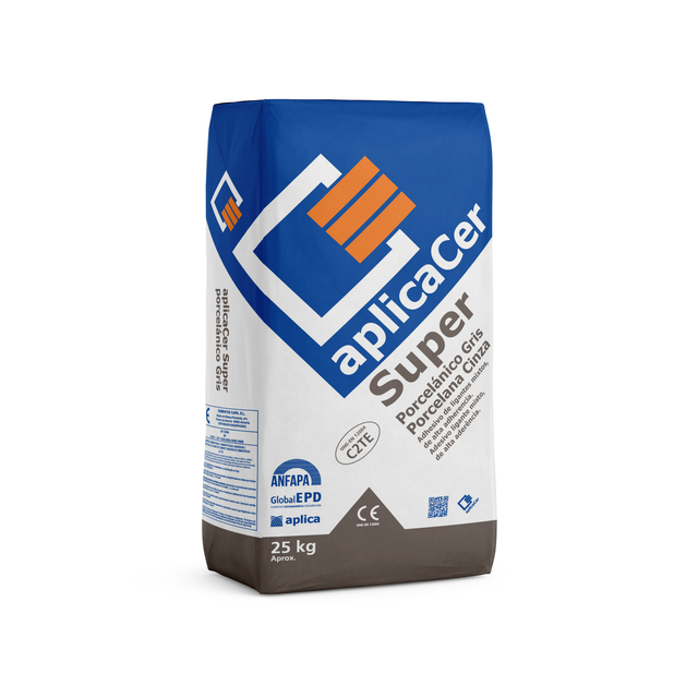 CEMENTO COLA APLICACER SUPER PORCELÁNICO C2TE 25KG GRIS
