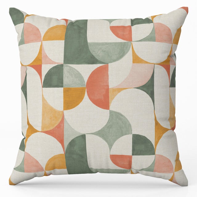 Almofada Esencia 02 50x50cm verde e laranja