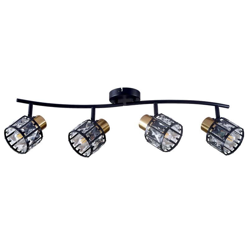 Reflektorek Zahara czarny/złoty 4 x E27