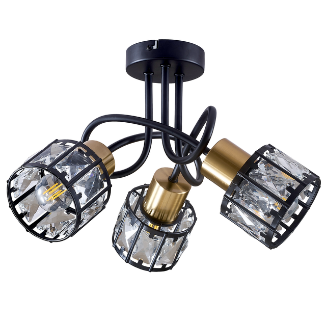 Lampa sufitowa Zahara czarno-złota 3 x E27 Goldlux