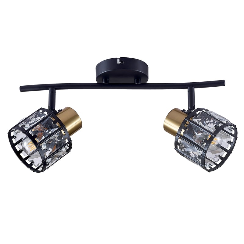 Reflektorek Zahara czarny/złoty 2 x E27
