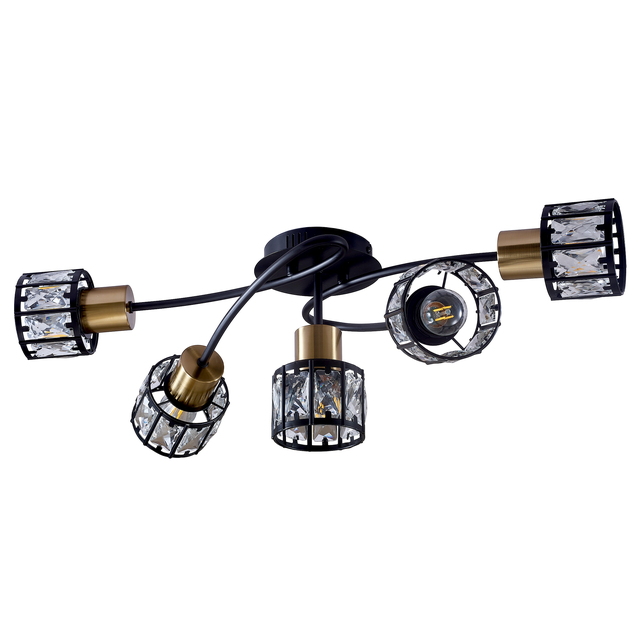 Lampa sufitowa Zahara czarno-złota 5 x E27 Goldlux