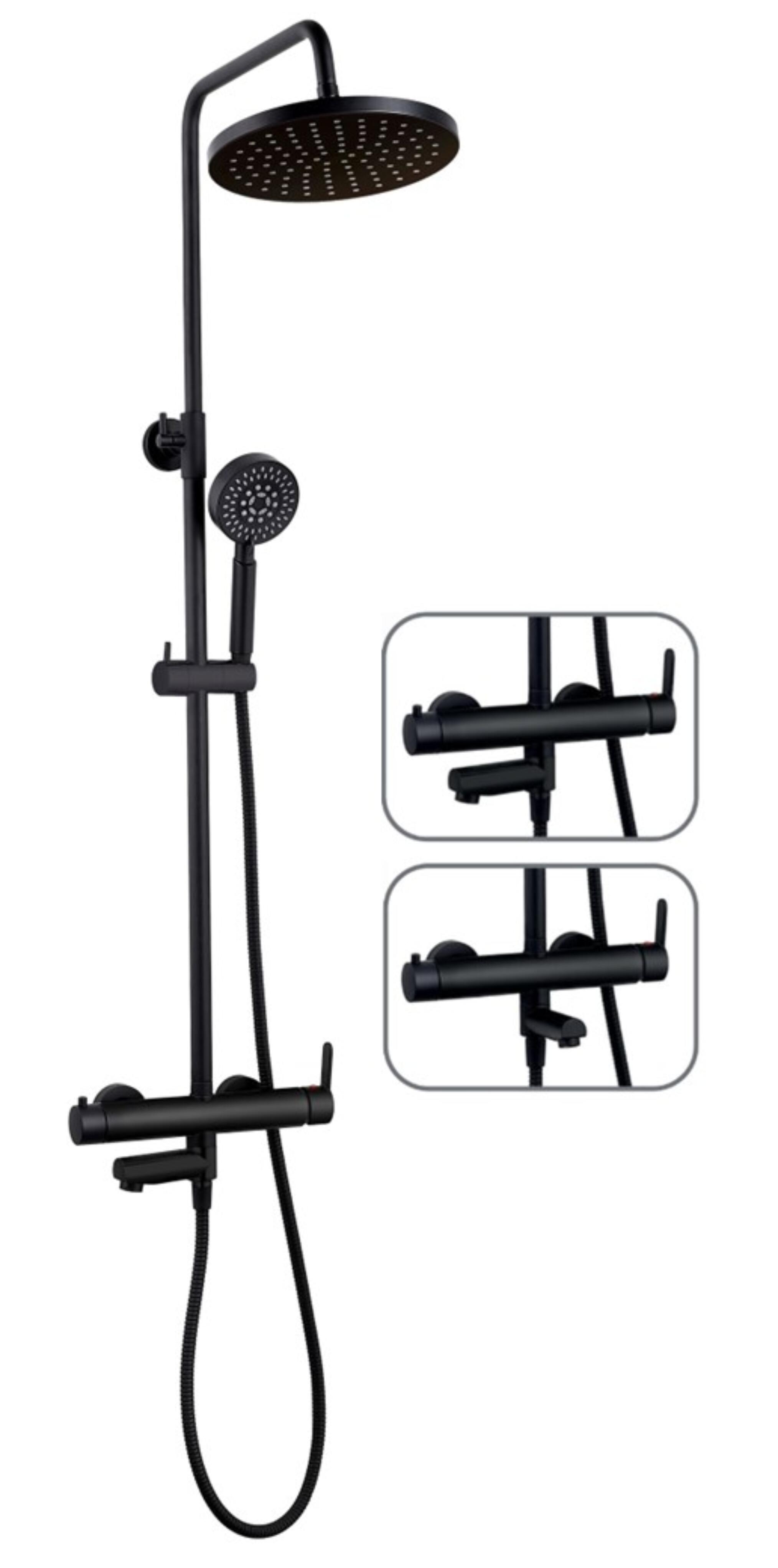 Columna de bañera monomando edouard rousseau hera negro