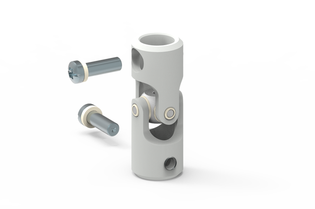 Cardan rond 12 mm/carré 8 mm acier blanc