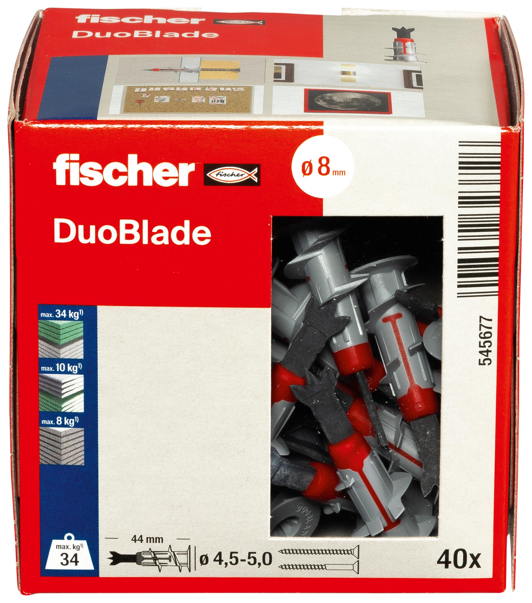 Kit chevilles nylon FISCHER x 40, Diam. 8 x L.45 mm - 7
