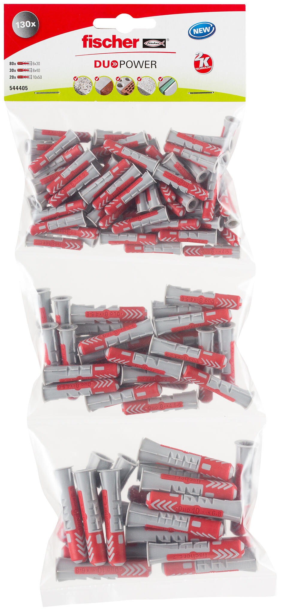 Kit chevilles nylon FISCHER x 1 mm - 10