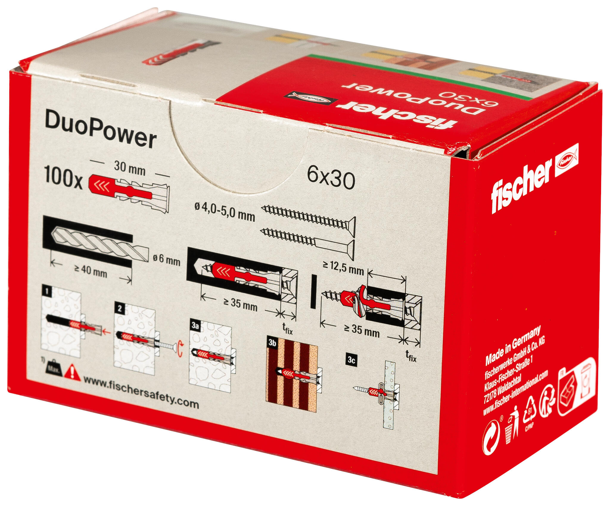 Lot de 100 Cheville pour tout type de mur duopower Cheville DuoPower diametre 6  - 10
