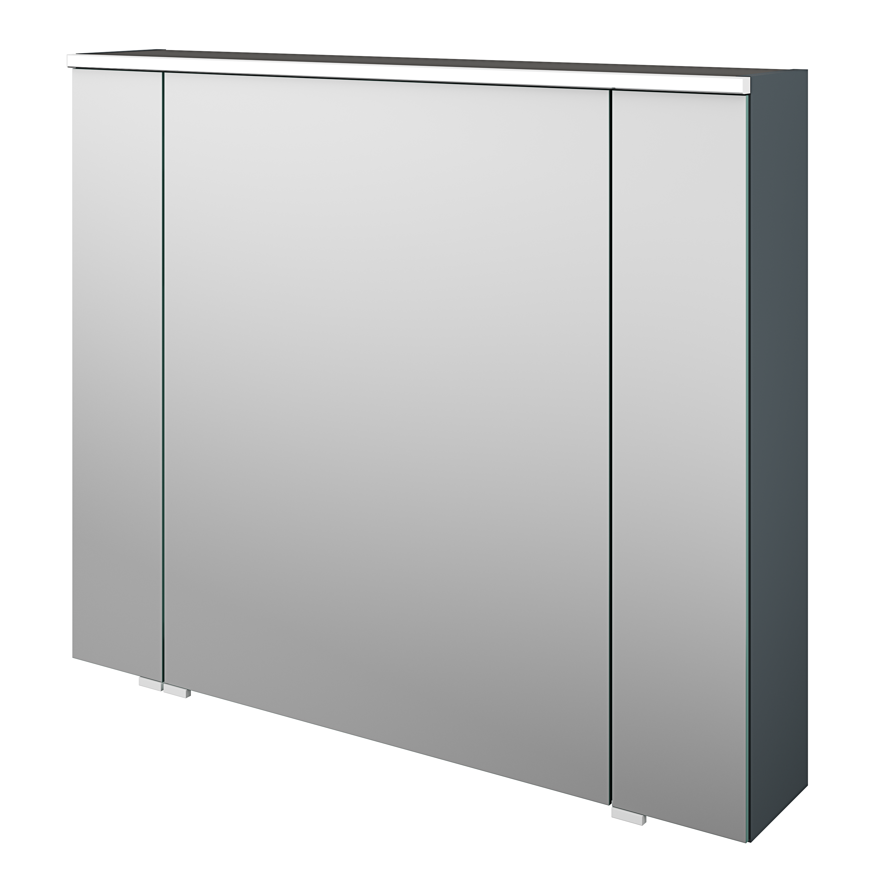 Armoire led 3p de toilette lumineuse l. 90 cm H. 75 cm P. 17 cm, gris ...