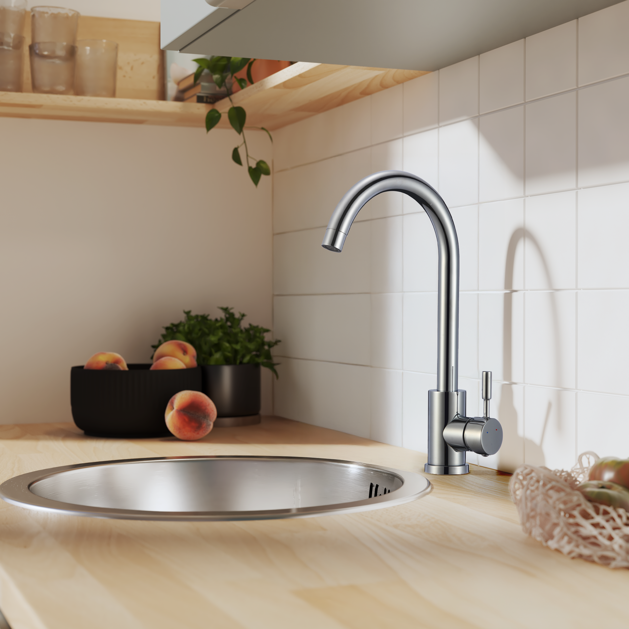 Bateria kuchenna Boco chrom z wylewką U Kuchinox - 4