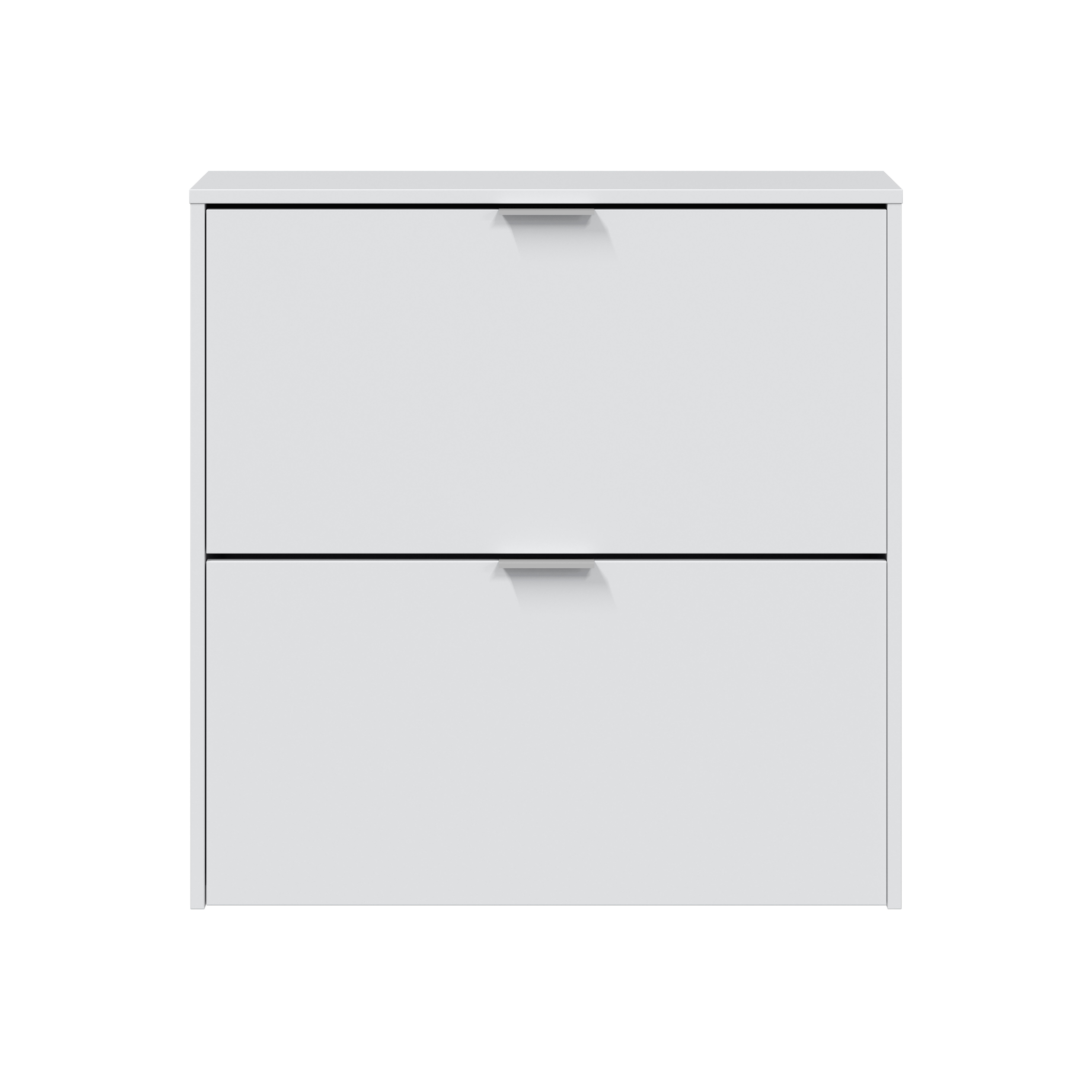 Zapatero con 2 compartimentos para 16 pares en melamina color blanco 75x76x22 cm - 5