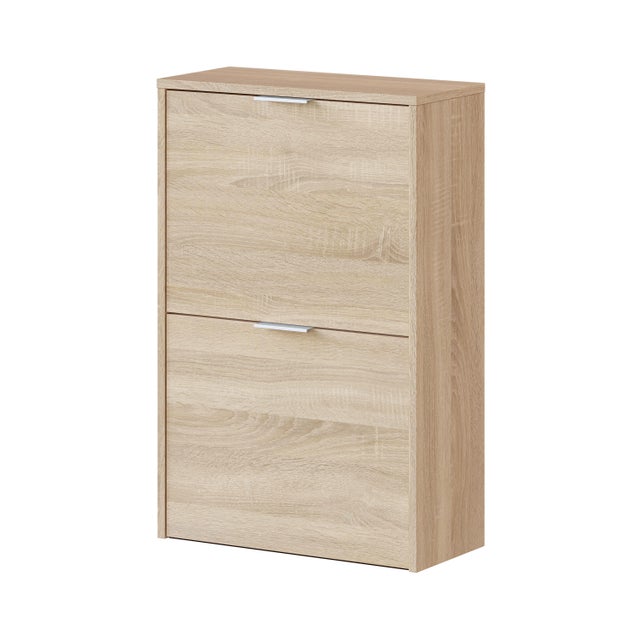 Zapatero Tuc con 2 compartimentos para 12 pares en melamina color roble cambrian 50x76x22 cm