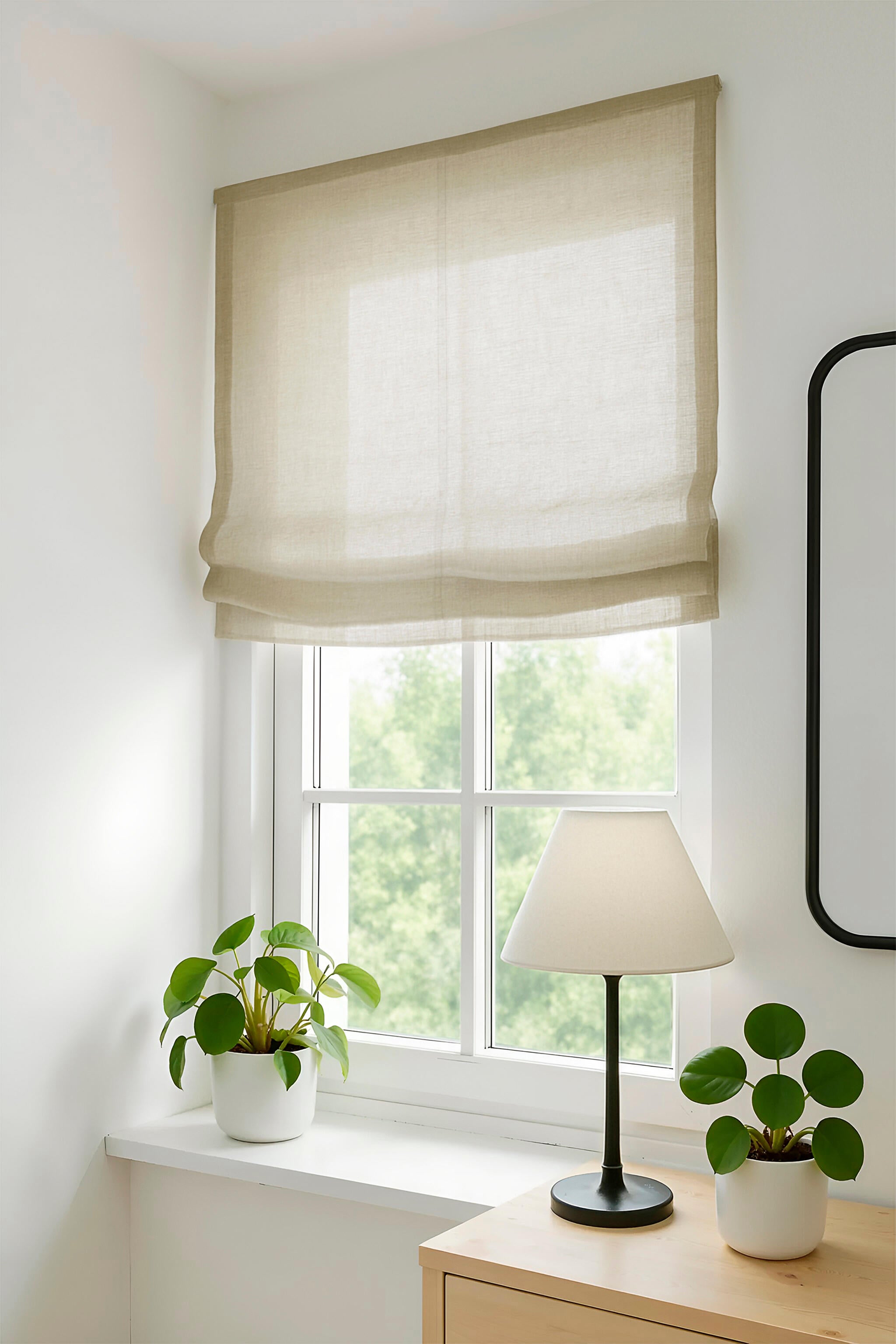 Estor plegable paquetto semi-transparente Charlina 120x175 cm poliéster liso beige INSPIRE con cadena - 12