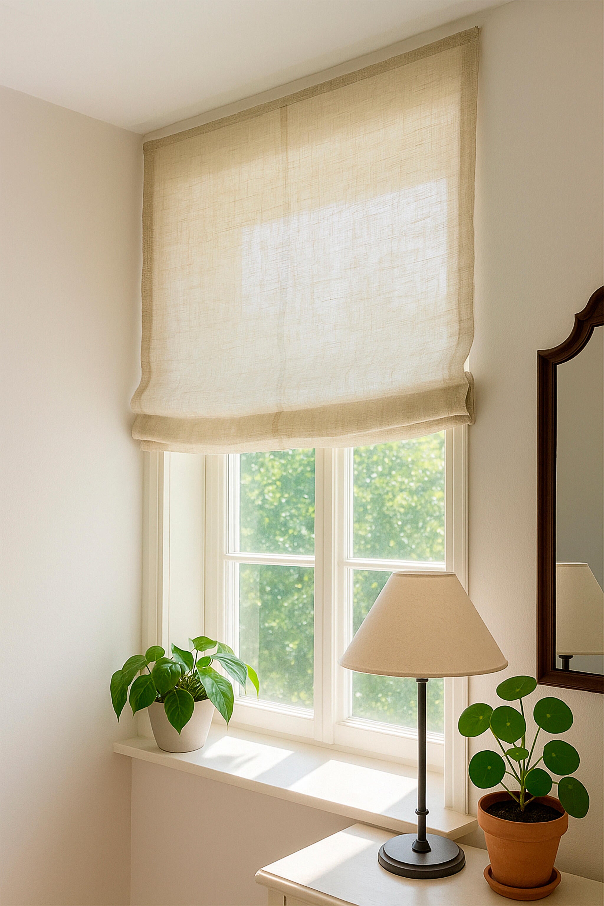 Estor plegable paquetto semi-transparente Charlina 120x175 cm poliéster liso beige INSPIRE con cadena - 14