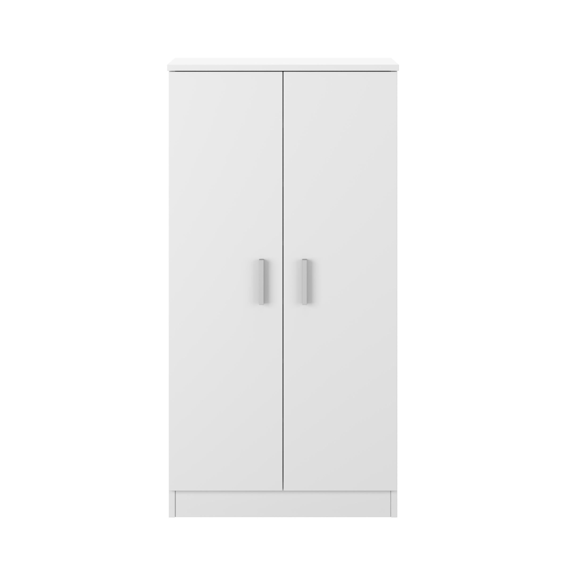 Zapatero Basic con 2 compartimentos para 21 pares en melamina color blanco 55x108x36 cm - 6