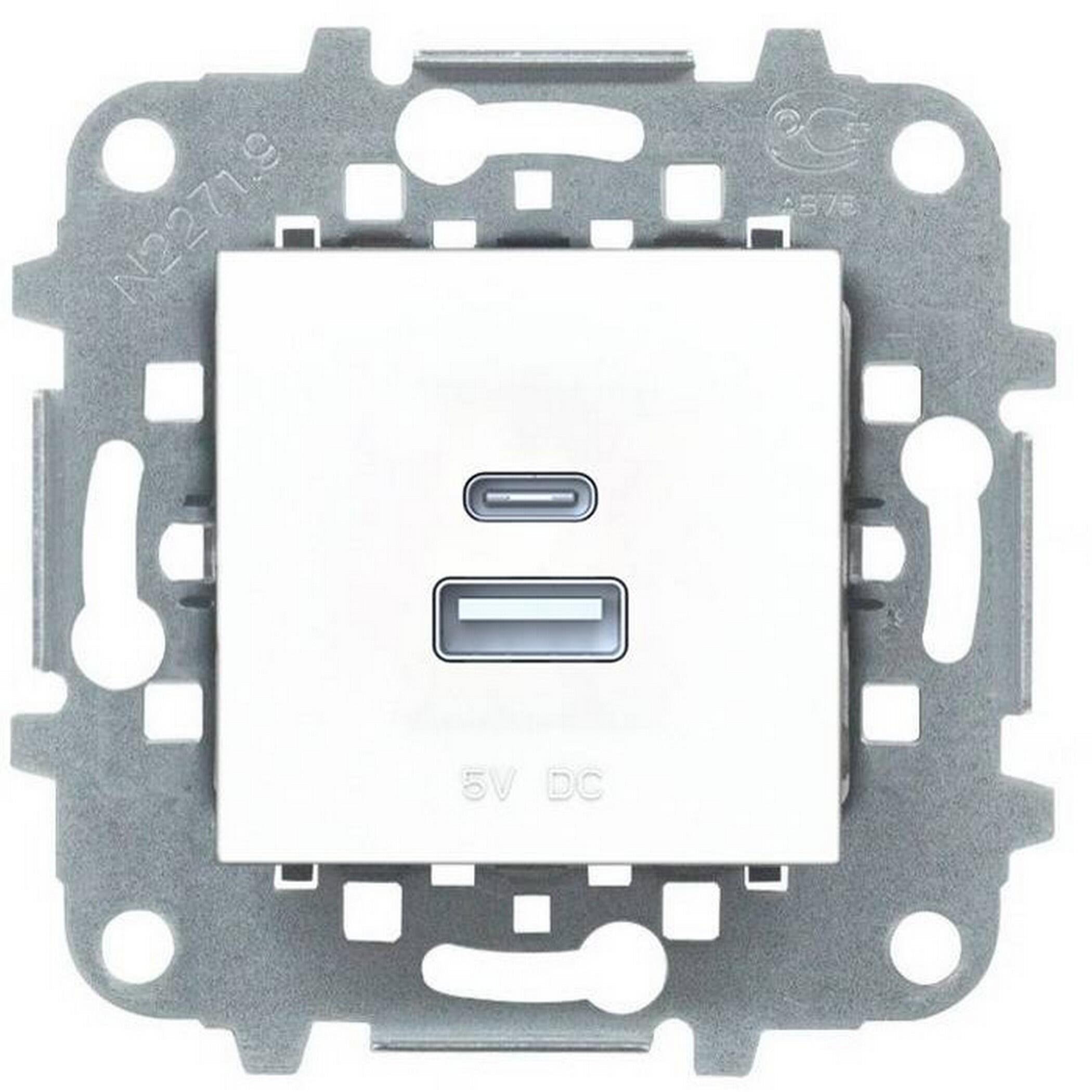 Cargador USB A+C NIESSEN Zenit blanco | Leroy Merlin