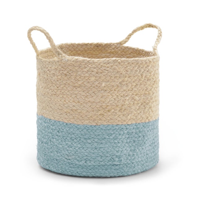 Cesta de yute azul 21.2 l de 30x30 cm