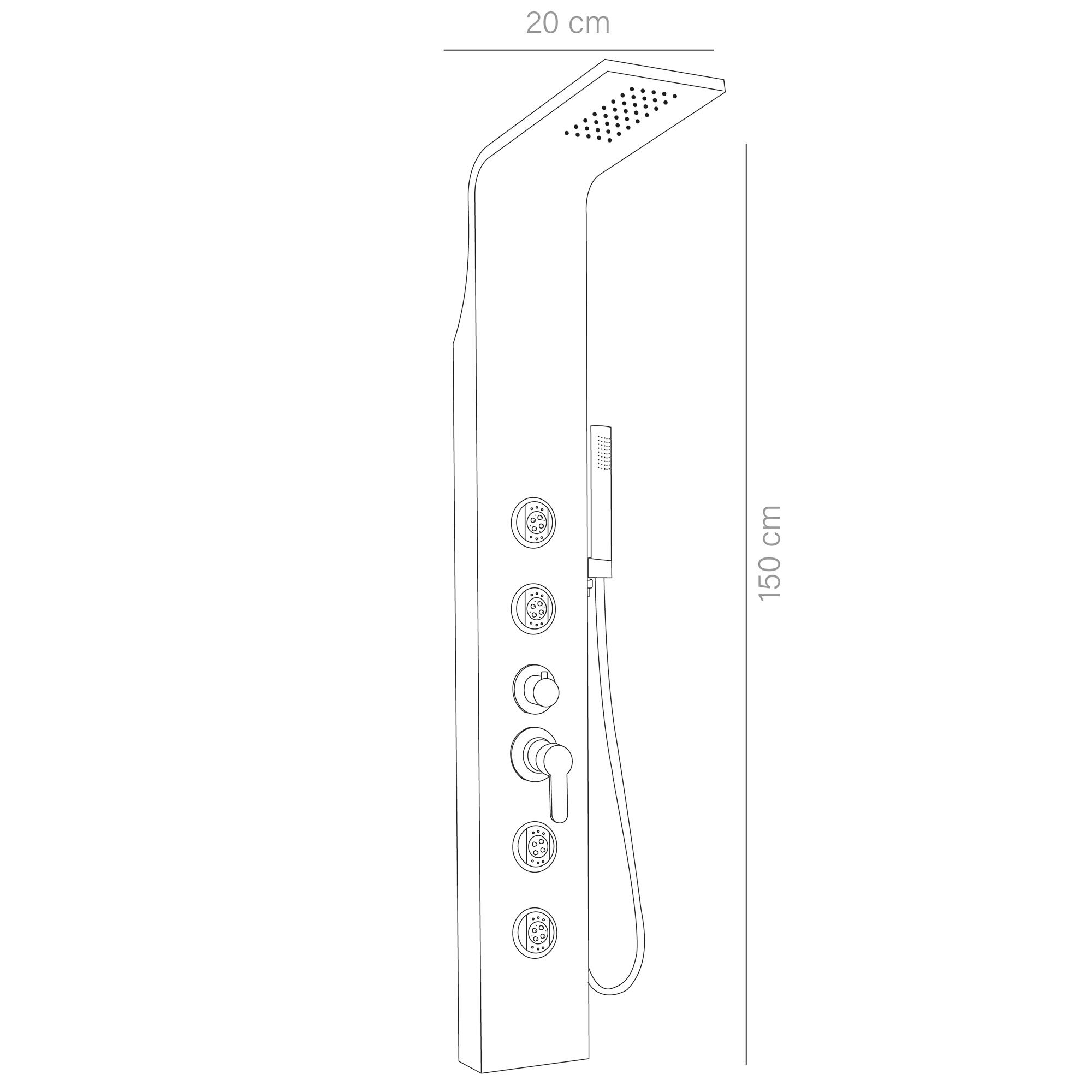 Columna de hidromasaje Kelvin 150x20 cm de color cromo
 - 7