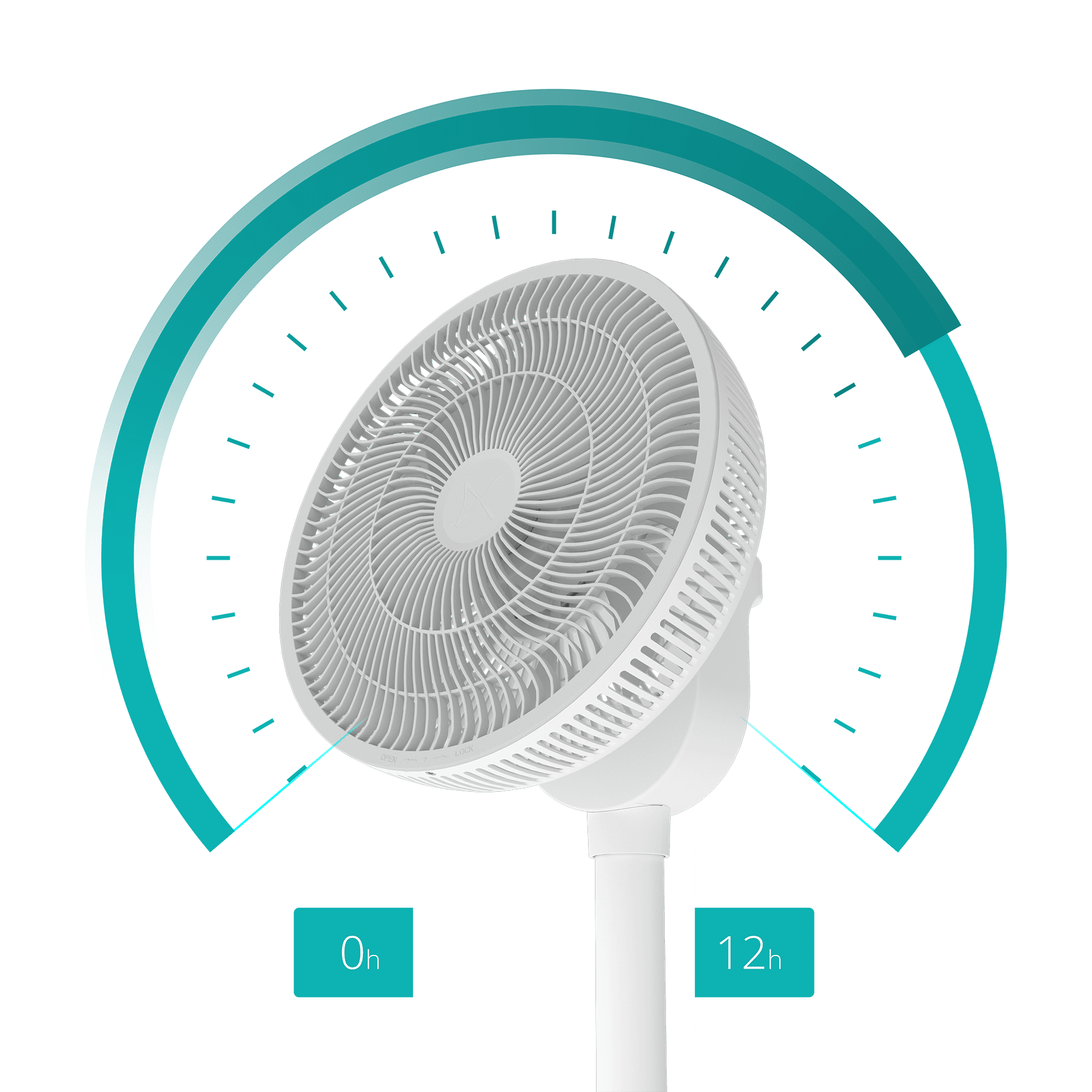 Ventilateur sur pied, DUUX blanc 21.5 W, D34 cm - 8