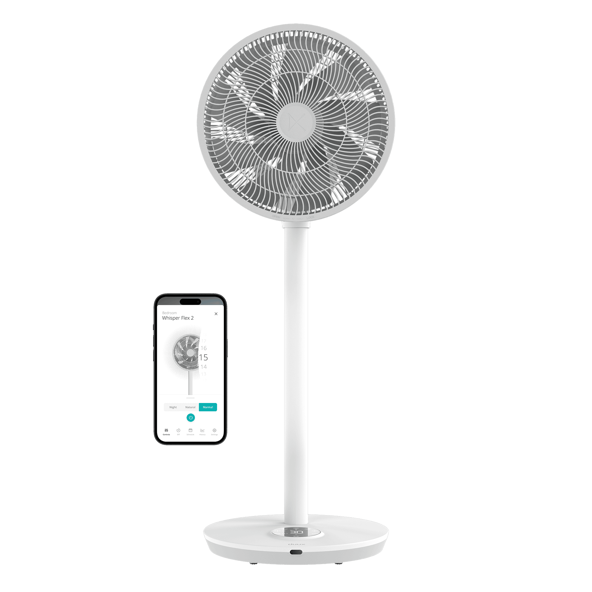 Ventilateur sur pied, DUUX blanc 21.5 W, D34 cm - 7