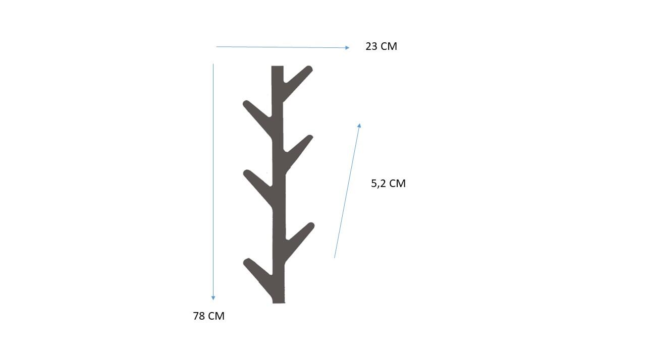 Appendiabiti da avvitare  RUSSELL in legno grigio opaco 6 ganci L 23 x H 78 cm - 4