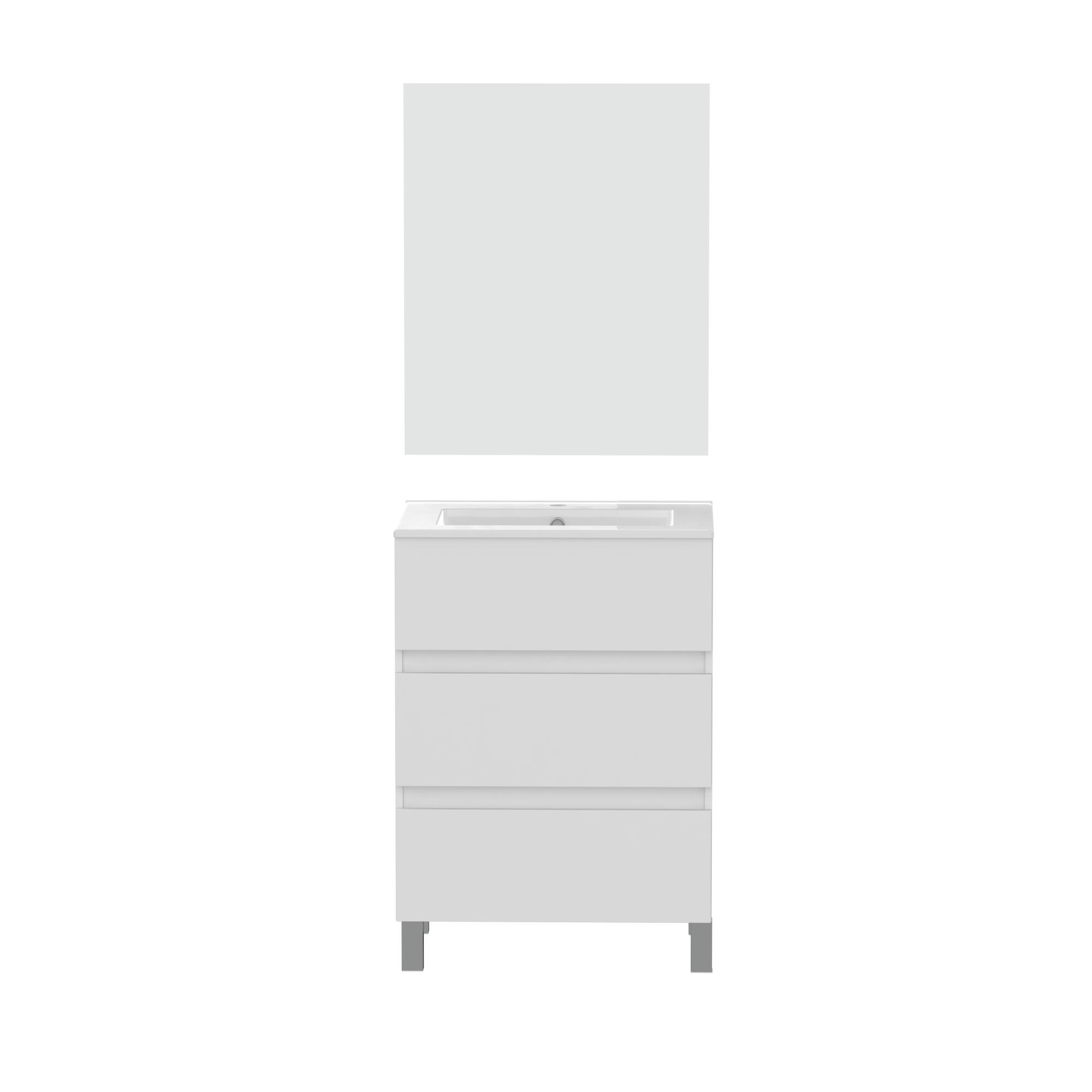 CONJUNTO MUEBLE DE BAÑO TILO 60CM BLANCO 3 CAJONES - 4