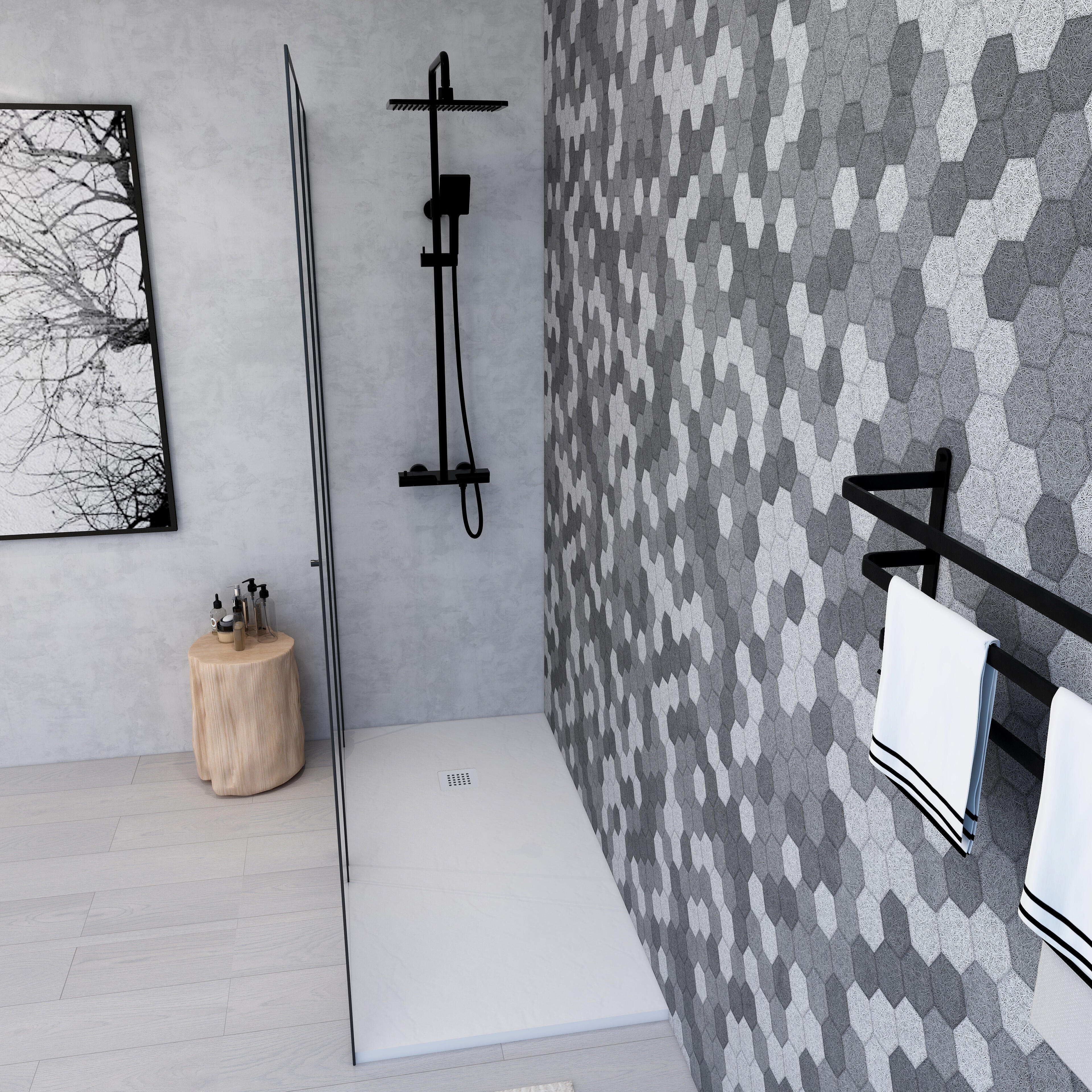 PLATO DE DUCHA RECTANGULAR GRAVITY 70X140CM BLANCO - 2