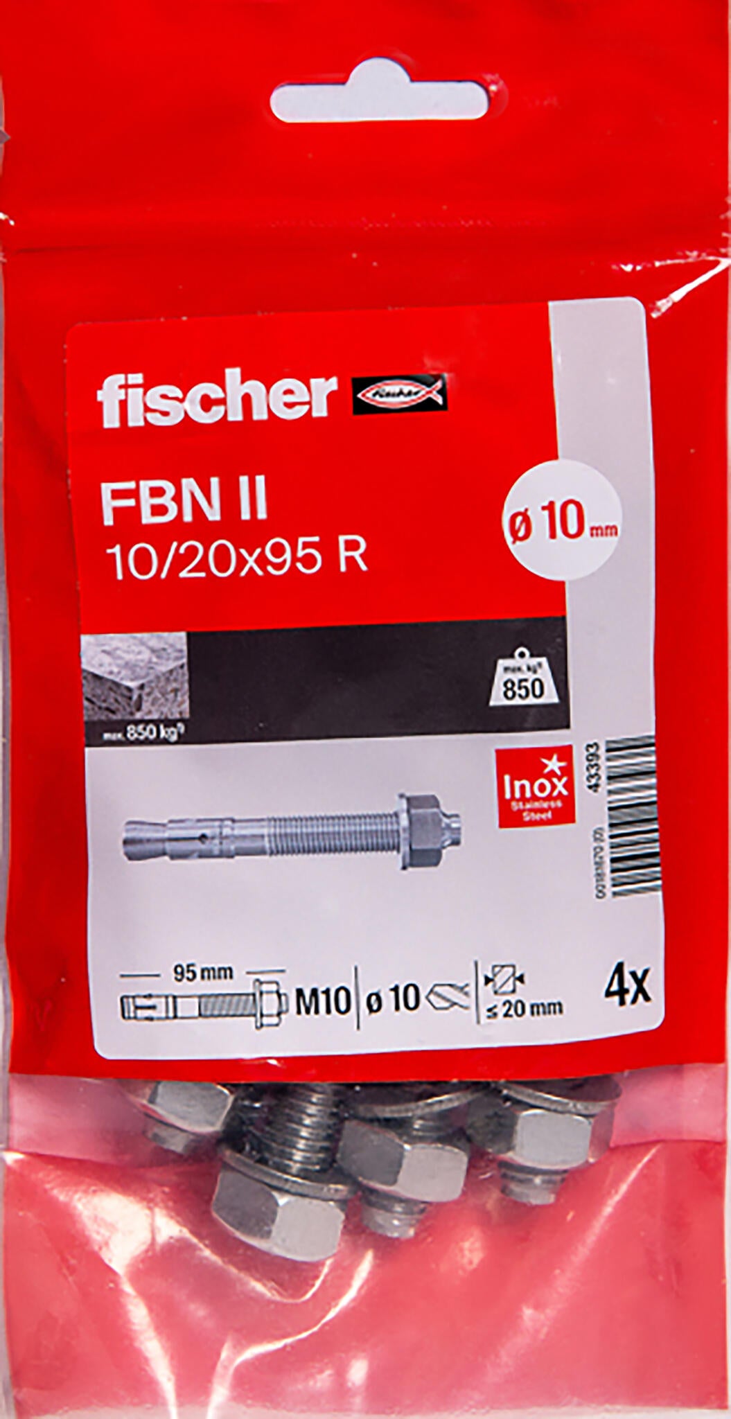 Goujon à bague FBN II 43393 FISCHER, Diam.10 x L.96 mm - 8