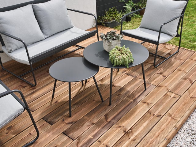 Lame terrasse bois en pin marron KUHMO, L.240 x l.14.5 cm x Ep.27 mm